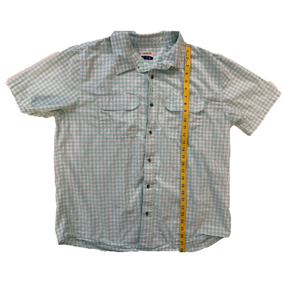 Magellan Shirt Mens XL Green White Gorpcore Plaid Short Sleeve Fishing Outdoors - Picture 7 of 8